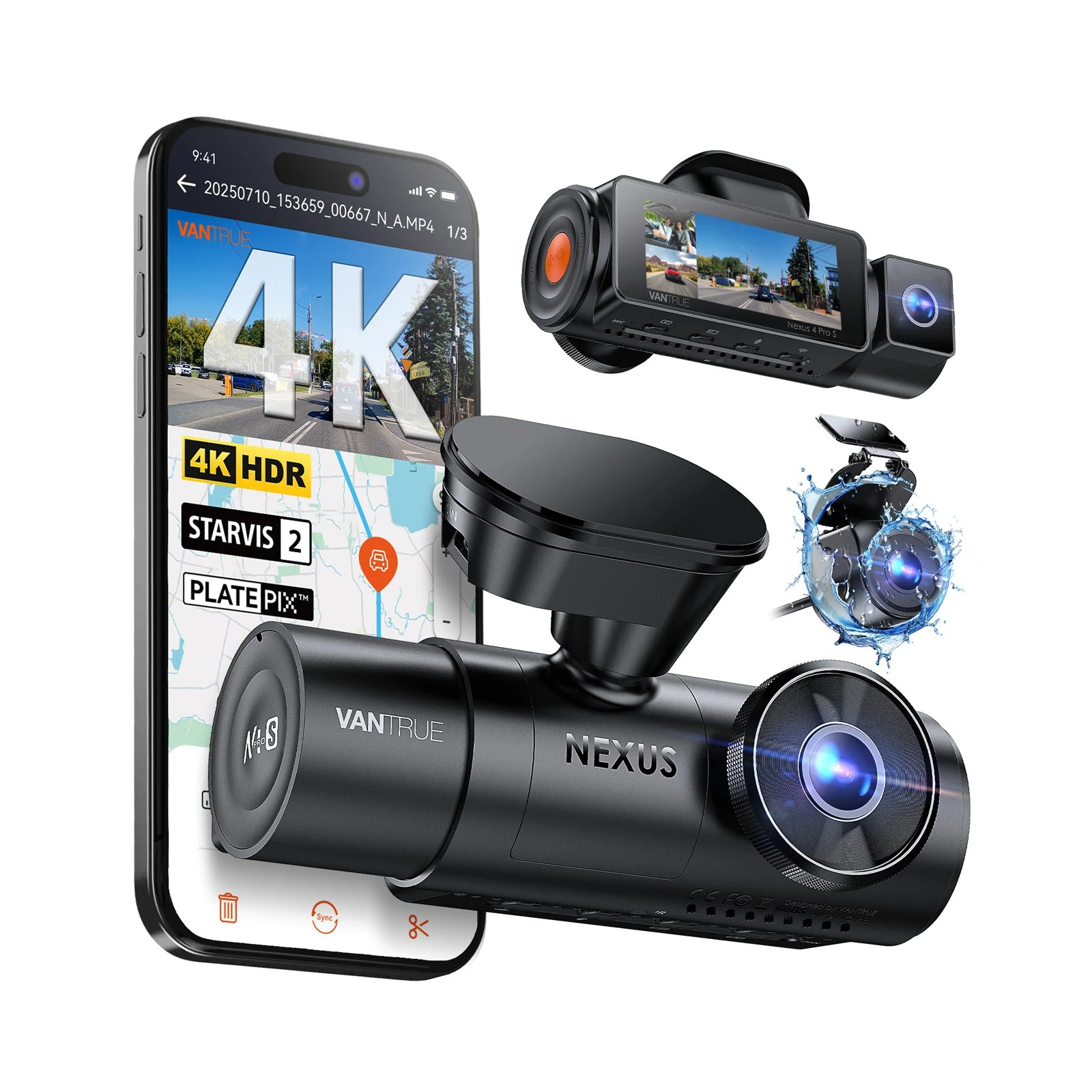 Vantrue Nexus 4 Pro S (N4 Pro S) 3-Channel Dash Cam