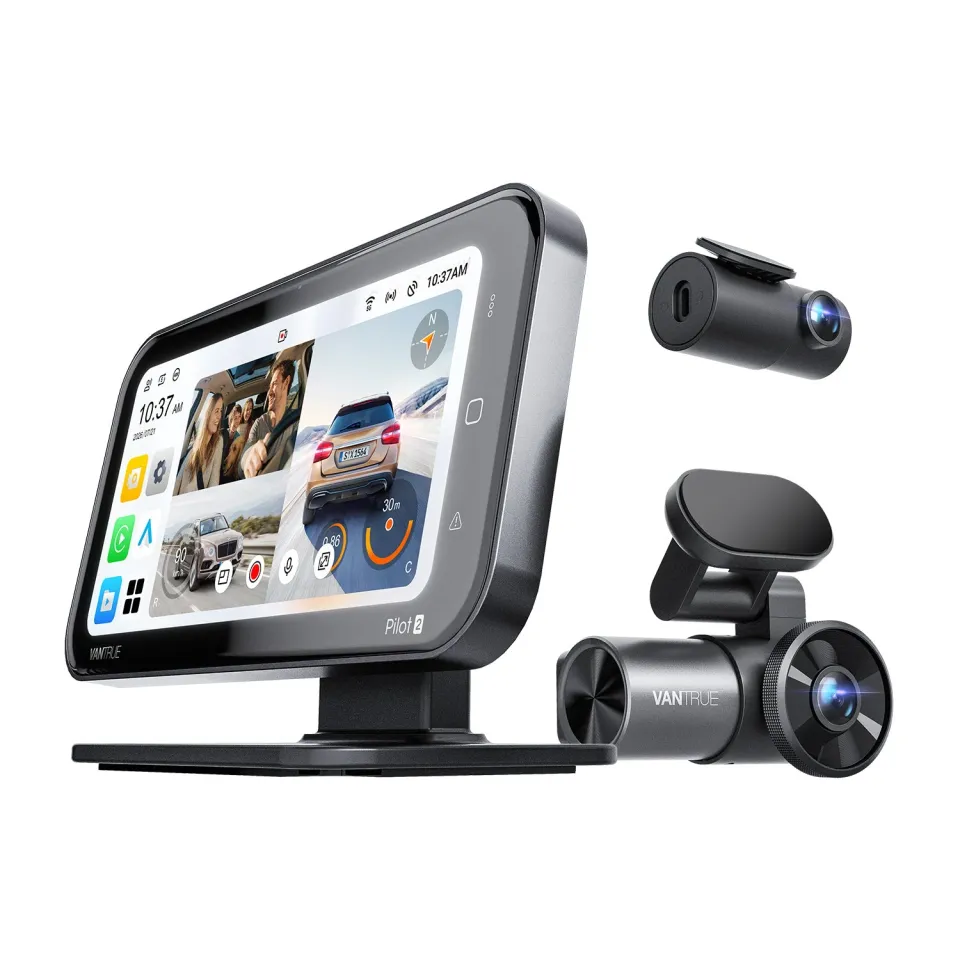 Vantrue Pilot 2 Dashcam System with display, front/cabin camera and rear camera